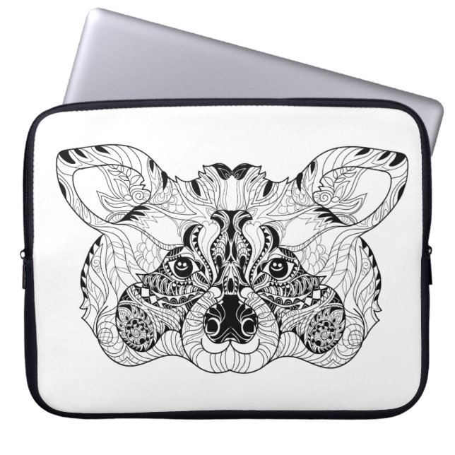 Inspirerad Raccoon Laptop Fodral (Framsidan)