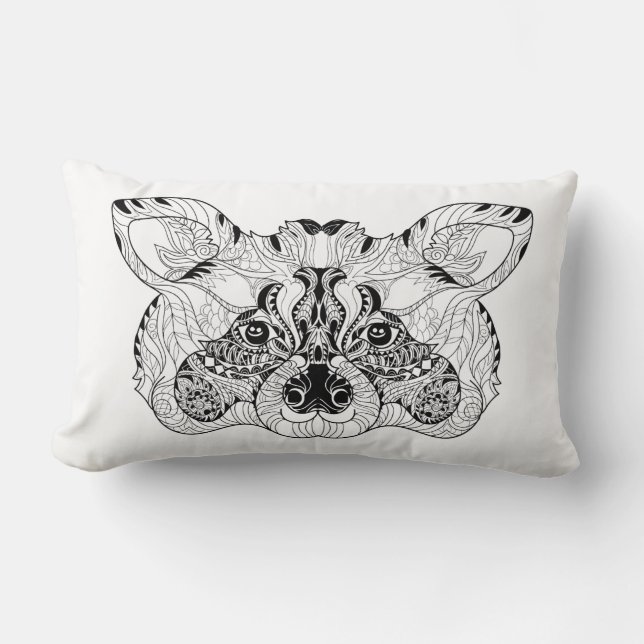 Inspirerad Raccoon Lumbarkudde (Framsida)