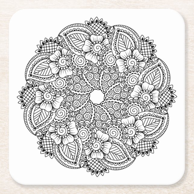 Inspirerad rundadesign underlägg papper kvadrat (Framsidan)