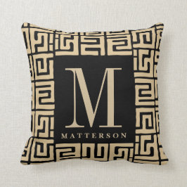 Inspirerad Sand|Black Monogram för Kuba trasa Kudde