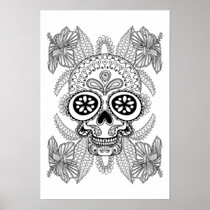 Inspirerad skalle i blommor 2 poster