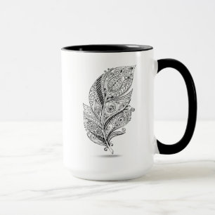 Inspirerad stam- fjäder mugg