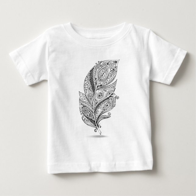 Inspirerad stam- fjäder tee shirt (Framsida)
