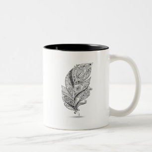 Inspirerad stam- fjäder Två-Tonad mugg