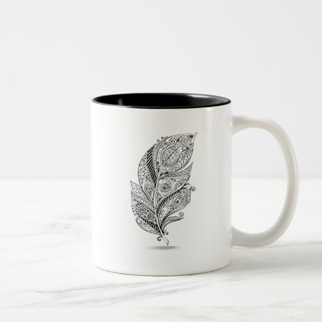 Inspirerad stam- fjäder Två-Tonad mugg (Höger)