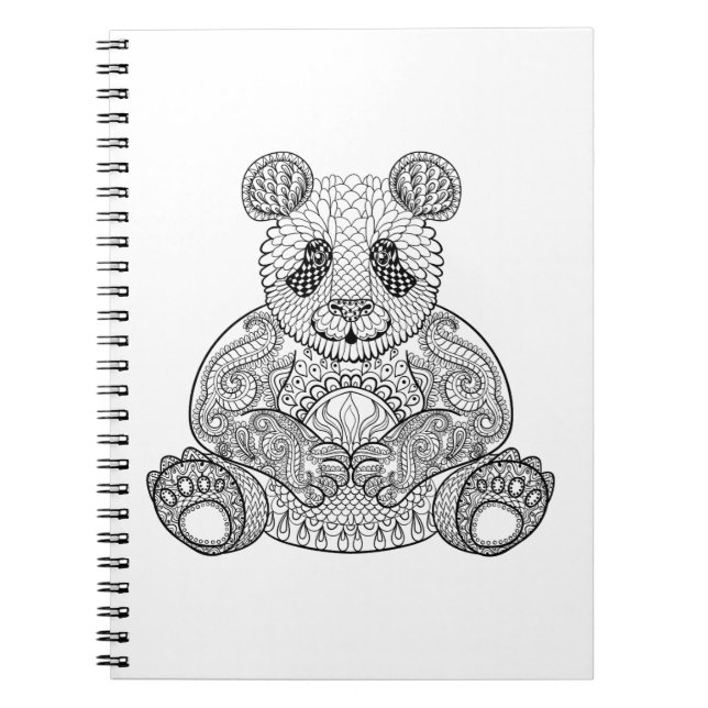 Inspirerad stam- Panda Anteckningsbok Med Spiral (Framsidan)