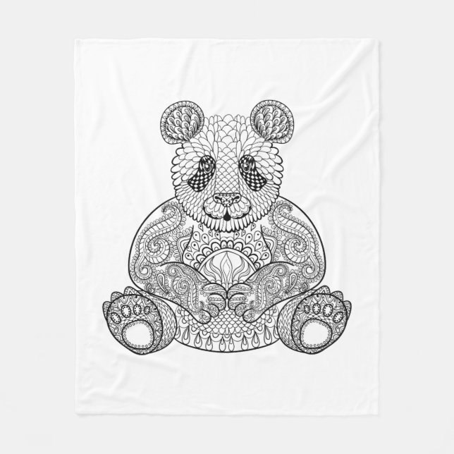 Inspirerad stam- Panda Fleecefilt (Framsidan)