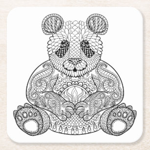 Inspirerad stam- Panda Underlägg Papper Kvadrat