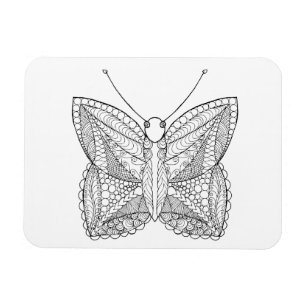 Inspirerad tropisk designfjäril magnet