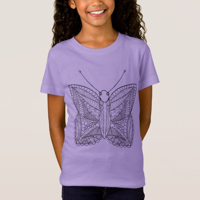 Inspirerad tropisk designfjäril t-shirt (Framsida)