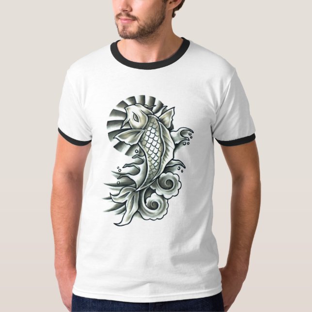 Inspirerad utslagsplats för Koi tatuering T Shirt (Framsida)
