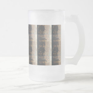 Inspirerad vintagefransk skrivar trycket frostat ölglas