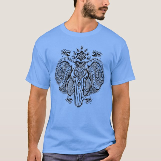Inspirerad vintageindierelefant t-shirt (Framsida)
