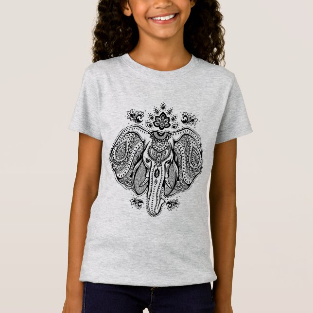 Inspirerad vintageindierelefant tee (Framsida)