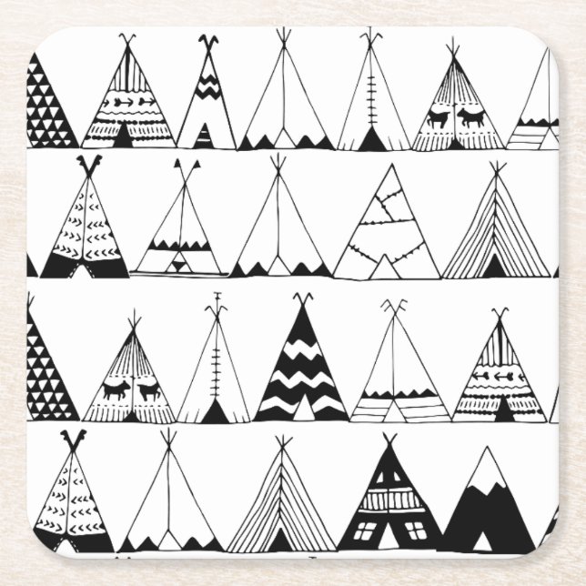 Inspirerad Wigwam Underlägg Papper Kvadrat (Framsidan)