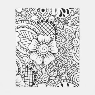 Inspirerade blommor fleecefilt
