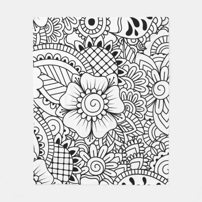 Inspirerade blommor fleecefilt (Framsidan)