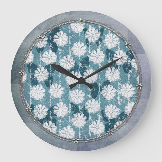 Inspirerade blommor och fjärilar stor klocka (Framsida)