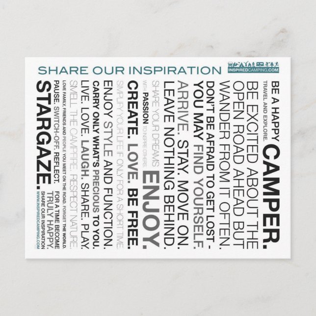 Inspirerade campa Mantravykort Vykort (Framsida)