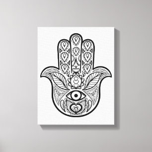Inspirerade Hamsa räcker 6 Canvastryck