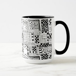 Inspirerade indierabstraktfigurer mugg