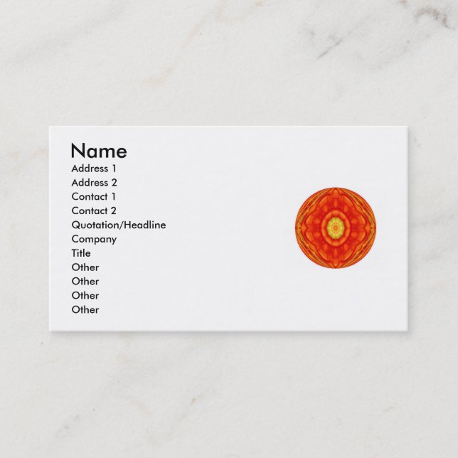 Inspirerade mandela för Zenbuddist visitkortar Visitkort (Framsida)