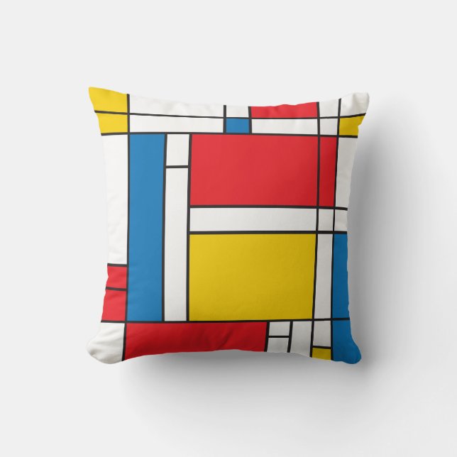 Inspirerade moderna Mondrian kvadrerar kudder Kudde (Framsida)