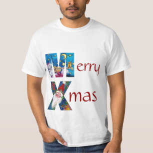 INSPIRERADE SANTA SOM LEKER FIOLJULAFTONMONOGRAMEN TEE SHIRT