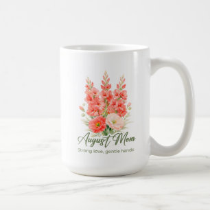 Inspirerande augusti födelsedagsblomma mammatränin kaffemugg