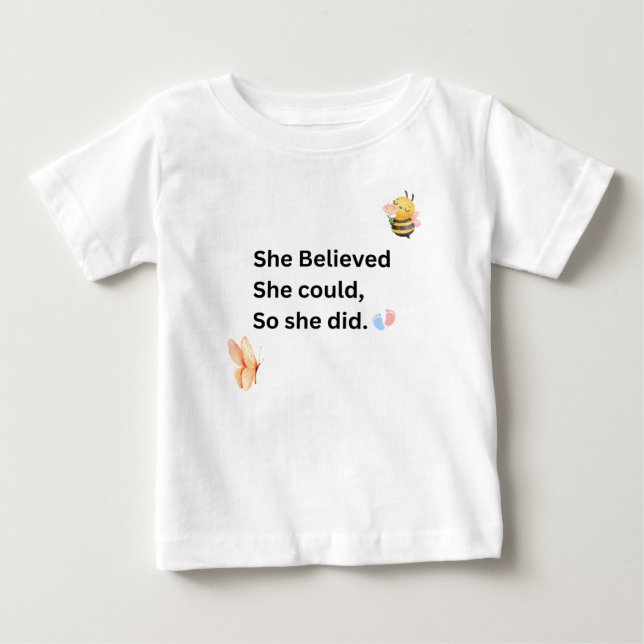 Inspirerande babybodys - Motiverande citat T Shirt (Framsida)