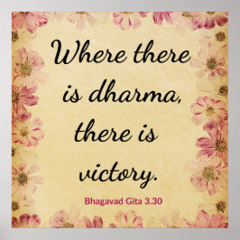 Inspirerande Beige Rosa Gita Dharma Seger Poster