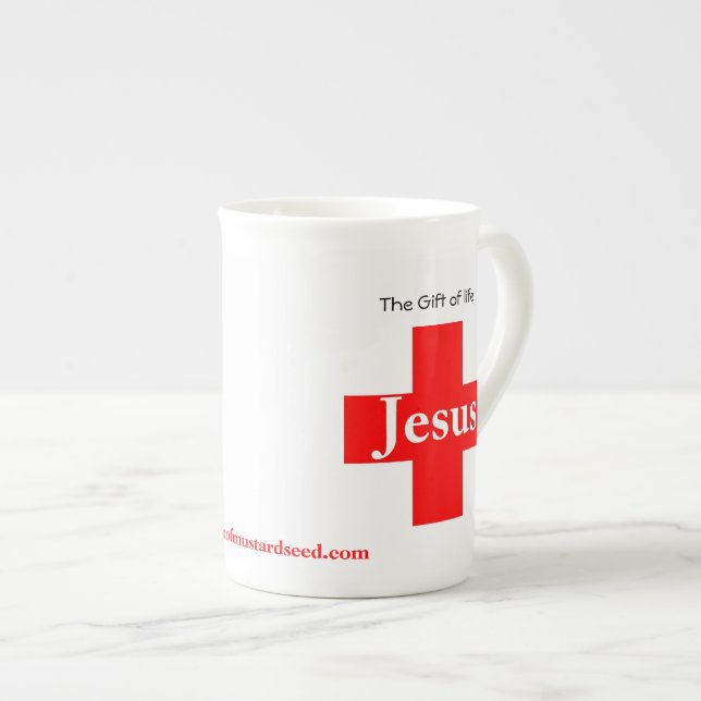 inspirerande benporslin mugg (Framsida höger)