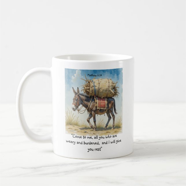 Inspirerande bibelcitat Matteus  Kaffemugg (Vänster)