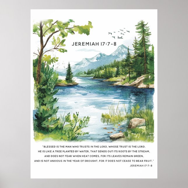  Inspirerande bibelcitat på naturfoton Poster (Framsidan)