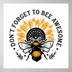 inspirerande bin älskare ord art Poster