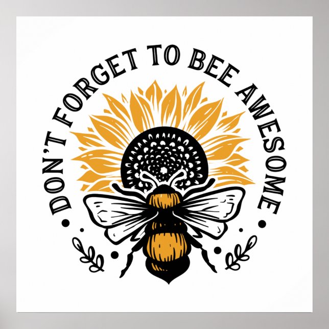 inspirerande bin älskare ord art Poster (Framsidan)