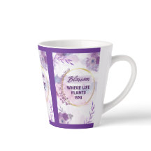 Inspirerande blomkeramisk mugg | Lila tekopp