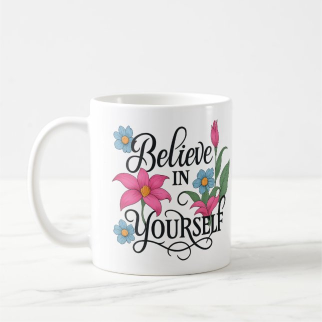 Inspirerande blomklassisk mugg (Vänster)