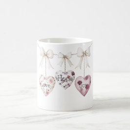 Inspirerande Blommig Kärlek Hopp Glädje Hjärta Båg Kaffemugg