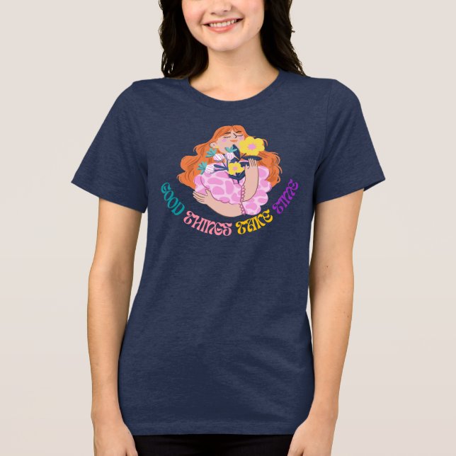 Inspirerande blomstergutestetisk design t shirt (Framsida)