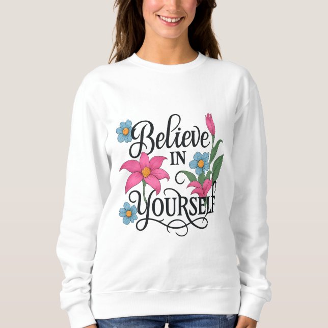 Inspirerande blomstertrikå för kvinnor t shirt (Framsida)