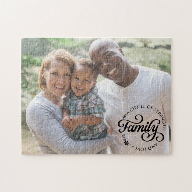 Inspirerande Citat Anpassad Familjefoto Pussel (Horisontell)