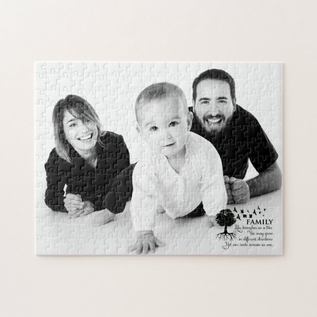 Inspirerande Citat Anpassad Familjefoto Pussel (Horisontell)
