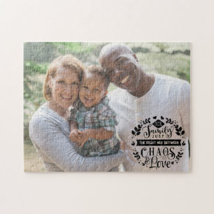 Inspirerande citat anpassad familjefoto pussel