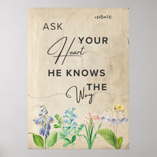 inspirerande citat av estetisk minimalistisk blomm poster (Framsidan)