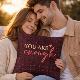 Inspirerande citat Burgundy dekorativ kudde