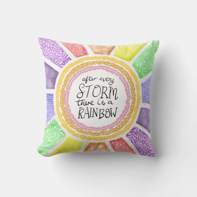Inspirerande Citat – “Efter varje storm finns det  Kudde (Framsida)