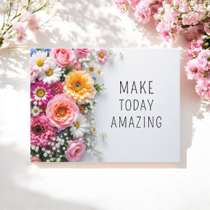 Inspirerande Citat Färgrika Blommor Postkort Vykort