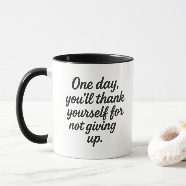 Inspirerande Citat Fet Typografi Självförbättring Mugg (Med munk)