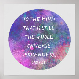inspirerande citat från Lao Tzu lila vattencolor Poster